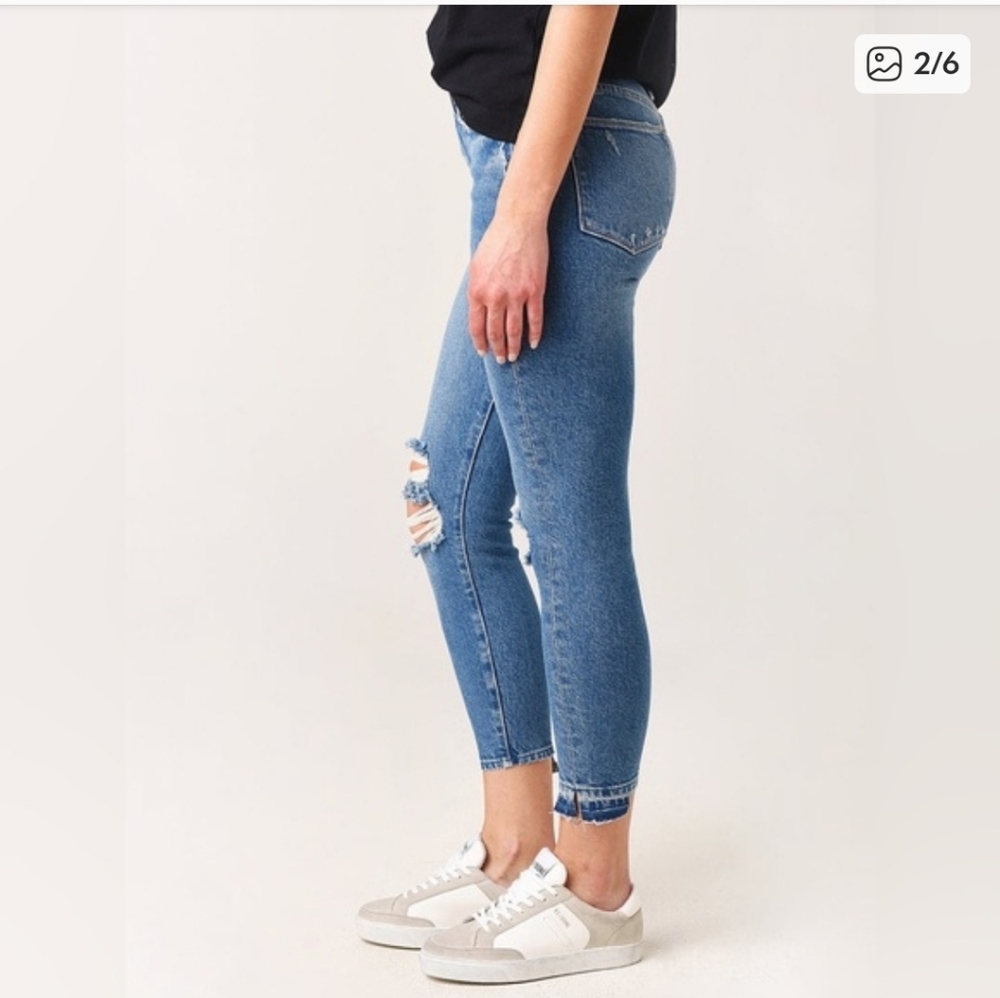 Frame Denim Women's Le High Skinny Crop Jeans Sz 25 Clarin Rips - Picture 2 of 9